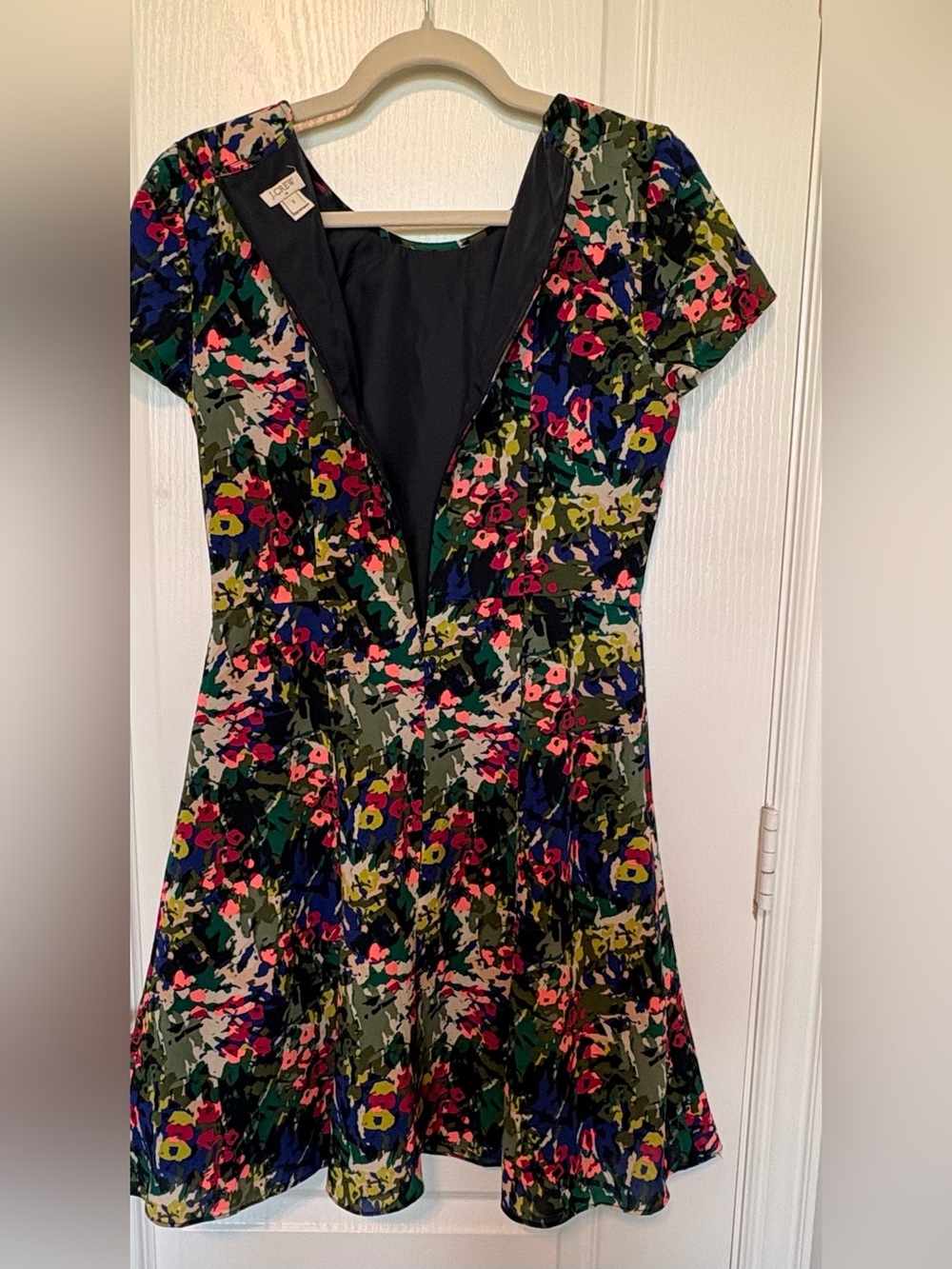 J. Crew Multicolor Floral Fit-and-Flare Mini Dress
